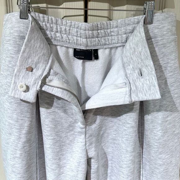 ASOS DESIGN Gray Heather Baggy Pleated Wide Leg Tailored Sweatpants Athleisure - Picture 9 of 12